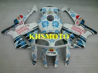 Custom Motorcycle Fairing Kit för Honda CBR600RR CBR 600RR F5 2005 2006 05 06 CBR600RR ABS Blue Flowers White Fairings Set + Presenter HQ06