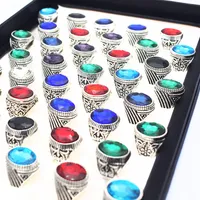 20 stycken / lot mix färgglas vintage ringar för kvinnor metall zine legering elegant par ringar förlovnings ring smycken