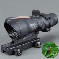 Trijicon Hunting Scope ACOG 1X32 Tactical Red Dot Sight Real Green Fiber Optic Riflescope with Picatinny Rail for M16 Rifle