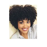 new arrival brazilian Hair African Americ short kinky curly wig simulation human hair curly wig for lady in stock