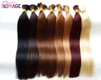 Alimagic Bulk Braiding Hair 100% Virgin Human Hair Bundles Bulk Straight Hair High Calidad 2021 Venta bien Se puede teñir Envío gratis