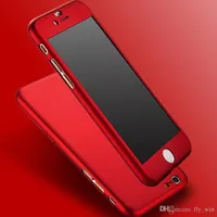 Pokrywa obudowy telefonu z luksusowym 360 stopni Pełna ochrona ciała Matowa dla iPhone 8 8S iPhone 6 6s 7 plus 5 5S dla iPhone 6S szkło fryzury