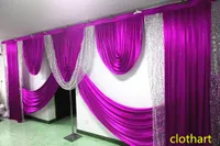 wedding sequin swags decoration designs wedding stylist swags for backdrop Party Curtain Stage background drapes 3M high by 6M wide can be customized