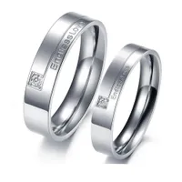 Koppels belofte ringen "eindeloze liefde" mannen vrouwen roestvrij staal verloving trouwband met glanzende CZ-kristal ingelegd US maat 5-10