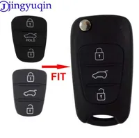 Jingyuqin Ny ersättning Gummi Pad 3 Knappar Flipbil Remote Key Shell för Hyundai I30 IX35 KIA K2 K5 Key Cover Case
