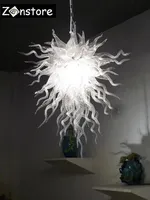 Gran venta italiano Foyer araña blanca alta calidad hermosa mano soplado arte cristal cristal iluminación para Hotel Lobbby