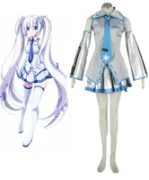 Vocaloid Aile Cosplay Kostüm Hatsune Miku Üniforma 7 Adet Set