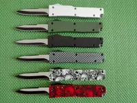 Mini Key cuchillo de hebilla de aluminio T6 verde placa de fibra de cartón negro de doble acción cuchillos plegables del cuchillo de navidad cuchillo Shipp libre