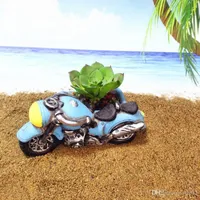 Cartoon bloem potten Retro kleine motorfiets vorm cement Exquisite plant pot mini-desktop balkon bloempot makkelijk Carry 4 3JF YB