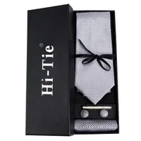 Boîte cadeau pour Tie Set Mens 100% clip collier de boutons de manchettes mouchoir cravate en soie ensemble de 4 gros Hommes Ties Box Set Livraison gratuite HB-01