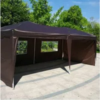 送料無料卸売3 x 6m 2窓実用防水折りたたみテントダークコーヒー屋外キャンプテント