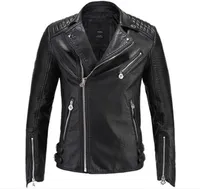 2018 homens marca motocicleta jaqueta de água lavada jaqueta de couro homens roupas moda crânio plus size casaco de couro