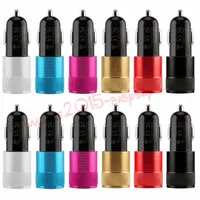 Metal Alloy Car Charger 2.1A +1A Auto Power Adapter Chargers For iphone 12 13 Samsung gps mp3 s8 s9 android phone
