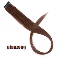 High Quality New Single Clip In One Piece Hair Extensions Long Straight Heat Resistant Synthetic Pink Green Hair Pieces