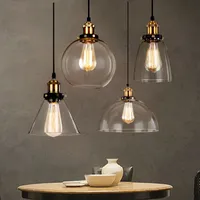 Vintage Pendelleuchten Glas Hanglampe E27 Industrielle Hängelampen Indoor Beleuchtung Bar Cafe Küchenvorrichtungen Leuchte Deckenleuchten