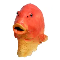 Lustige Fische Kopfmaske Creepy Tier-Halloween-Kostüm-Theater Prop Neuheit Latex Goldfisch-freie Verschiffen-Maske