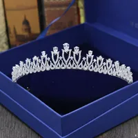 Coronas de los tocados nupciales con circonía joyas de novia Girls Night Prom Party Performance Pageant de la boda CRISTAL Tiaras Accesorios#BW-JS015