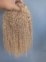 Braziliaanse menselijke maagdelijke remy kinky krullend haar inslag blonde kleur onbewerkte baby zachte extensions 100g / bundel product