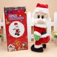 Встряхните бедра Санта может петь и танцевать плюшевые электрические куклы игрушки рождественские украшения подарки