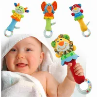Lovely Soft Animal Model Hand Bell Rattles Baby Toys For Kids Handle Developmental Babyfans Educational Toy