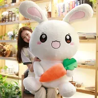 cute rabbit plush toy pillow doll giant cartoon carrot bunny toys sleeping pillow for girl birthday gift decoration 85cm 120cm DY50461