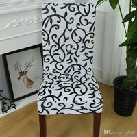 Streç Kuvvet Sandalye Kapakları Çok Renkli Retro Baskı Slipcover Yarım Wrap Koltuk Örtüsü Otel Düğün Ziyafet Malzemeleri 8 5wl ii