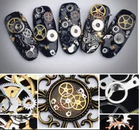 Adesivo per decorazioni per nail art fai-da-te Bella ruota dentata Steampunk Wind Machine Nail Art Decorazioni Patch in lega
