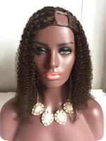 Hochwertige Mongolian Virgin Echthaar Afro verworrene lockige 4a 4b 4c Haar Lace Front Perücke volle Spitze Perücke U Teil Perücke