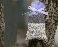Fioletowy bawełna organza lawenda saszetki DIY suszone kwiat słodki Bursa szafa MOOLProof daru