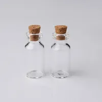 2ml Vials Clear Glass Bottles With Corks Mini Glass Bottle Wood Cap Empty Sample Jars Small 16x35x7mm HeightxDia Cute Craft Wish Bottles