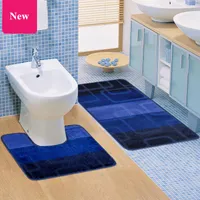 2個/セット安価な高品質アンチスリップ厚さの厚さの固体WCの浴場のマットセットU字型のトイレバスルームの敷物床カーペットバニョPaspas Bathのカーペット