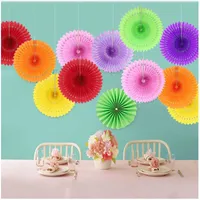 16 inch ronde papier fans bruiloft decoraties thuis banket decor papier lantaarns multi kleuren gratis verzending