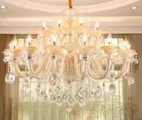 Soggiorno in stile europeo grande lampadario Villa Duplex Lampadario in cristallo creativo hall doppia atmosfera di illuminazione a candela