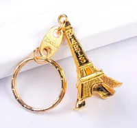 Vintage Eiffel Tower Keychain carimbou Paris France Tower Pingente Key Ring Presens Fashion Gold Sliver Bronze KKA2326