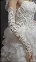 Gants de mariée de mariée de mariée ivoire la plus inspiré dentelle sans doigt vente chaude accessoires de mariage en stock