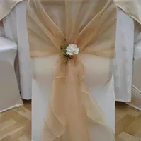 700pcs 200cm * 65cm Färgglada Organza stol Hood för bröllopsbruk med gratis fraktpris