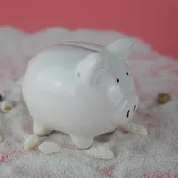 Feis grossist Nya Barnens Favorit Härlig Vit Hög Qulity Keramik Piggy Coin Box Pengar Box för Present Piggy Bank för Pengar Saving Bank