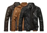 Wholesale-WEINIANUO Brand New Design Motorcycle Jackets Men Jaqueta De Couro Mens Leather Jacket Chaqueta Hombre Cuero Men's Coats 176