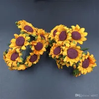 Artificial Paper Sunflower Simulation Fake Sun Flower For Wedding Party Decorations Fresh Style Photography Prop New Design 10yj ZZ
