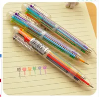 Multi Color 6 in 1 Farbe Tinte Kugelschreiber Kugelschreiber Kinder Student Schule Bürobedarf WJ019