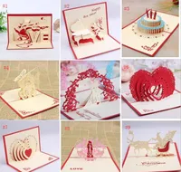 Hot New 3D Pop Up Cards Invitaciones Valentine Lover Love Romantic Birthday Wedding Anniversary Greeting Cards Postal de regalo SN786