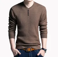 Męskie bluzy bluzy sweter męskie casual v-neck sweter jesień slim fit z długim rękawem koszulka męskie swetry dzianiny kaszmirowy wełny pociągnąć ho