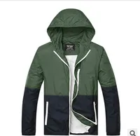 Jacket Hommes Windbreaker manteau Mode Homme à capuche Mode Hommes Milieu de l'Outwear Outwear Casual Armée de base Green Vestes