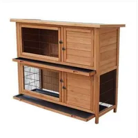 en gros 48 "2 étages imperméable à l'eau de poulet Coop Rabbit Hutch Wood Cage pour animaux de compagnie pour les petits animaux