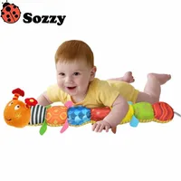 Sozzy baby leksak bra för intelligens musikalisk caterpillar rattle ring klocka söt tecknad djur plysch docka tidig pedagogisk grossist