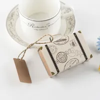 Kraft DIY Vintage Mini Bavul Şeker Kutusu Etiketleri ile Çikolata Ambalaj Hediye Kutusu Tatlı Çanta Parti Düğün Konuk Iyilik