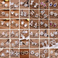 45 styles earrings creative ear studs fashion jewelry snowflake beer crystal rhinestone pearl earring stud wholesale