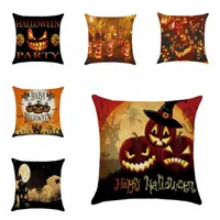 Halloween Cushion Cover Soft Plush Pillow Home Room Office Decoration Back Throw Sofa Pillow Cover Pumpkin Pillow Case