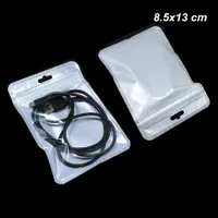 400pcs/Lot 8.5x13cm Resealable Poly Plastic Front Clear Packaging Bag for Electronic Product Zipper Lock Pouch for Digital Component