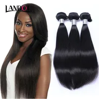 8A Vierge Vierge Brésilienne Hair Weave Bundles Straighilian Straight Remy Cheveux 3PCS Mink Extensions de cheveux brésillés naturels Noir